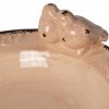 detal talerza Belldeco Rose z ceramicznymi ptaszkami i postarzanym rantem